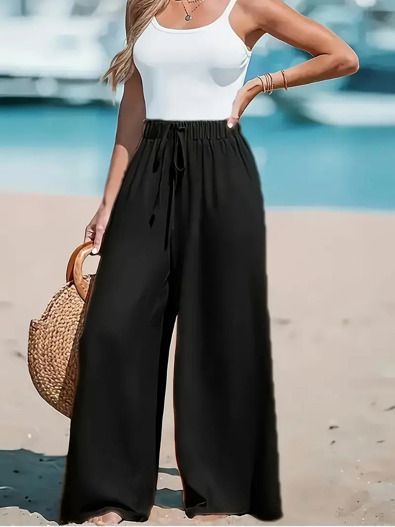 Pantalon Fluide Femme – Coupe Large et Style Relax pour un Confort Absolu
