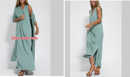 Ensemble Chic Femme – Robe & Long Gilet