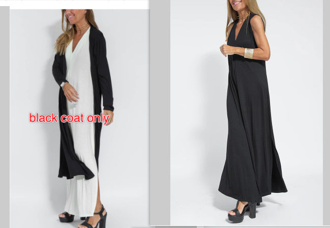 Ensemble Chic Femme – Robe & Long Gilet