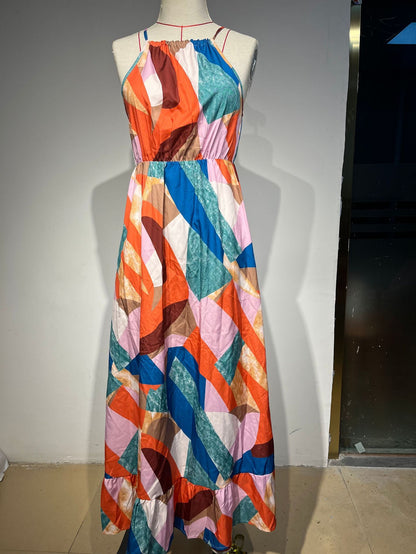 Robe à Volants Imprimée Tendance pour Femme