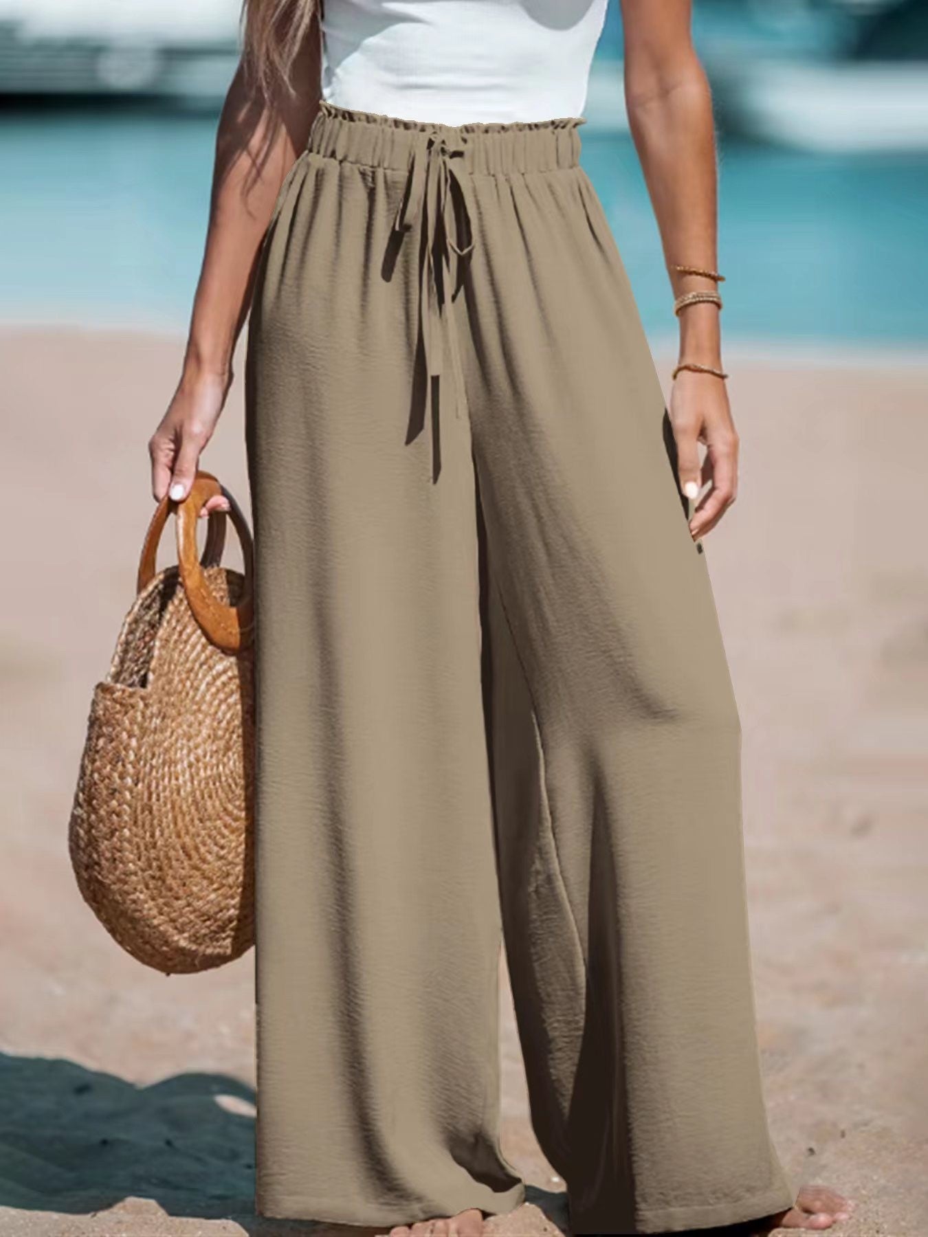 Pantalon Fluide Femme – Coupe Large et Style Relax pour un Confort Absolu