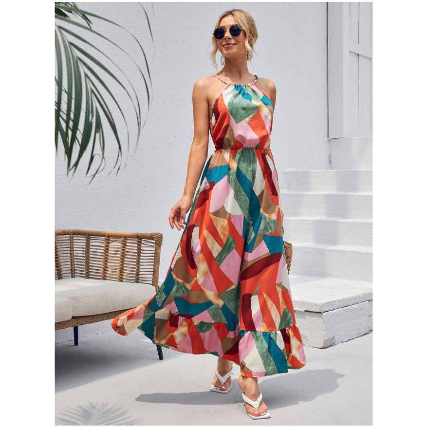 Robe à Volants Imprimée Tendance pour Femme