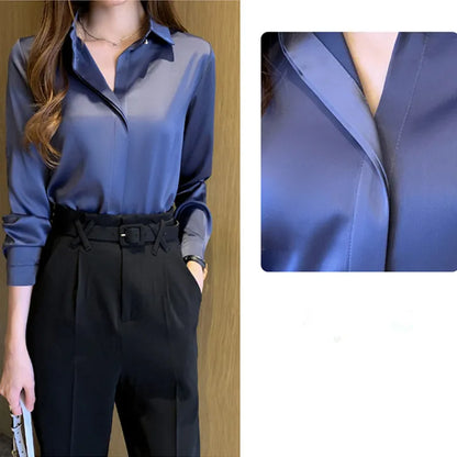 Blouse Femme - Manches Longues Col Classique
